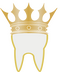 Icon Zahn mit goldener Krone soll die Zahnkrone darstellen
